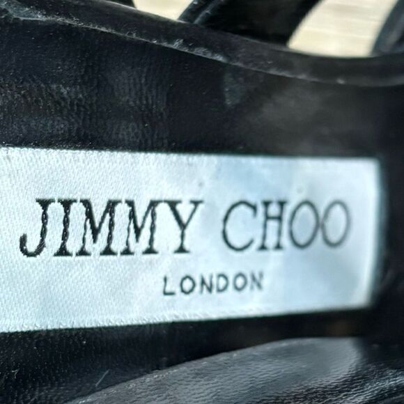 Jimmy Choo Duran Strappy Caged Bootie in Black Leather - Picture 14 of 16